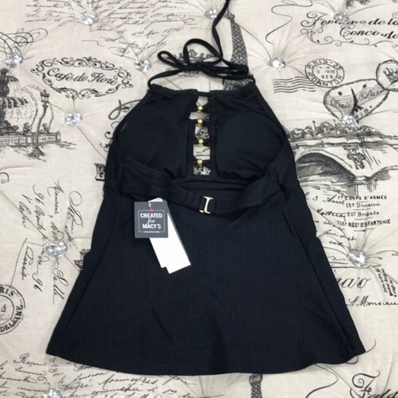 2/$40 Salt+Cove Juniors' Ribbed Halter Tankini Top - Picture 6 of 7